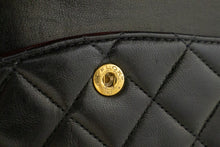 CHANEL Classic Double Flap 10" Chain Shoulder Bag Black Lambskin n44 hannari-shop