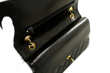 CHANEL Classic Double Flap 10" Chain Shoulder Bag Black Lambskin n44 hannari-shop