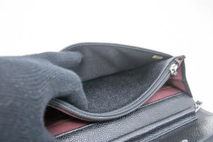 CHANEL Grained Calfskin Wallet On Chain WOC Black Shoulder Bag n94 hannari-shop