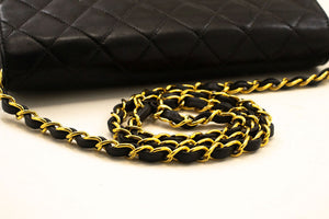 CHANEL Small Chain Shoulder Bag Clutch Black Quilted Flap Lambskin p06 hannari-shop