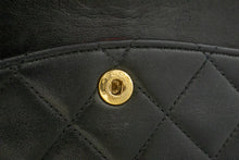 CHANEL Classic Double Flap 10" Chain Shoulder Bag Black Lambskin p21 hannari-shop