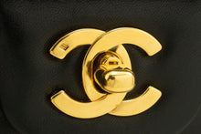 CHANEL Classic Double Flap 9" Chain Shoulder Bag Black Lambskin p02 hannari-shop