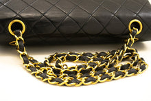 CHANEL Classic Double Flap 9" Chain Shoulder Bag Black Lambskin p02 hannari-shop