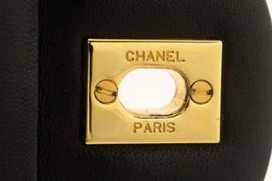 CHANEL Classic Double Flap 9" Chain Shoulder Bag Black Lambskin p02 hannari-shop