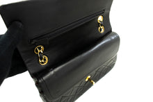 CHANEL Classic Double Flap 9" Chain Shoulder Bag Black Lambskin p02 hannari-shop