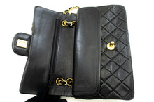 CHANEL Classic Double Flap 9" Chain Shoulder Bag Black Lambskin p02 hannari-shop