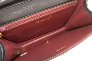 CHANEL Full Flap Chain Shoulder Bag Clutch Black Quilted Lambskin p85 hannari-shop