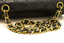 CHANEL Classic Double Flap 9" Chain Shoulder Bag Black Lambskin p57 hannari-shop