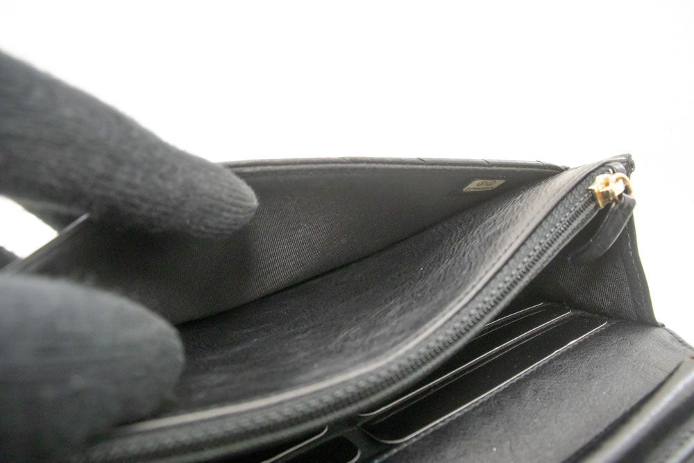 CHANEL V-Stitch Geldbörse aus Kalbsleder mit Kette WOC Umhängetasche ab2 hannari-shop