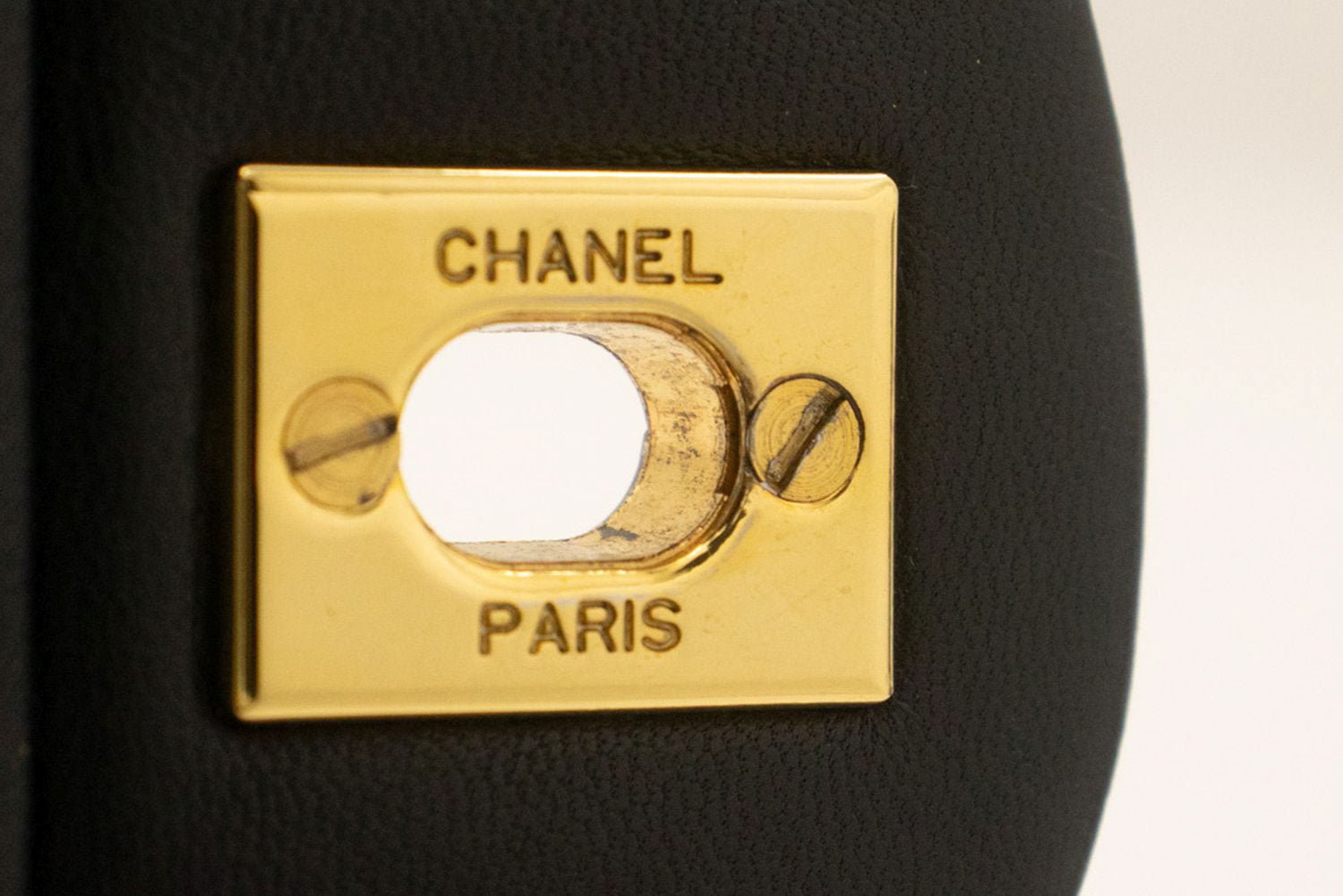 CHANEL Classic Double Flap Square Chain Schultertasche Schwarz Lamm ad7 hannari-shop