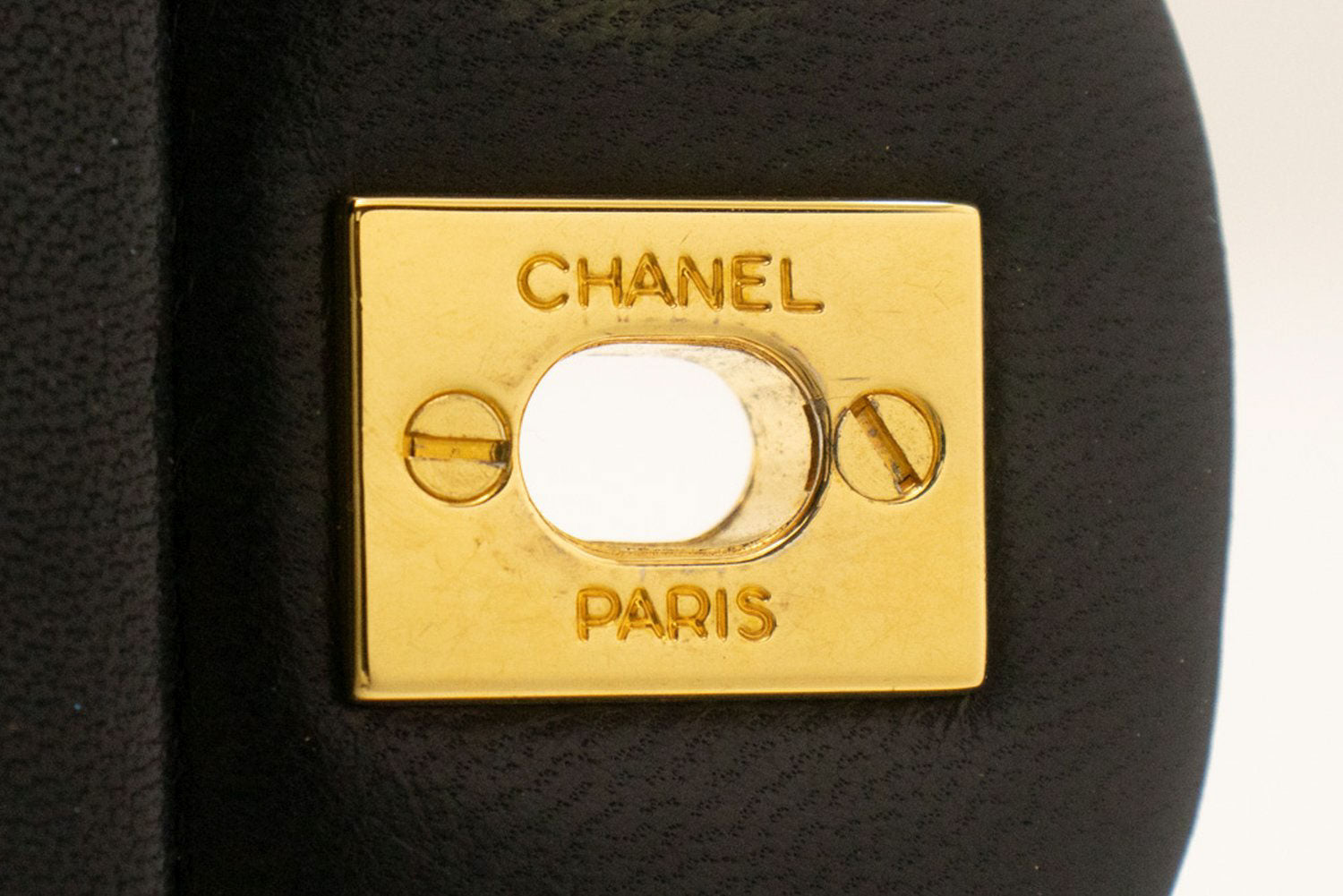 CHANEL Classic Double Flap 10" Kettenschultertasche Schwarz Lammleder ad8 hannari-shop