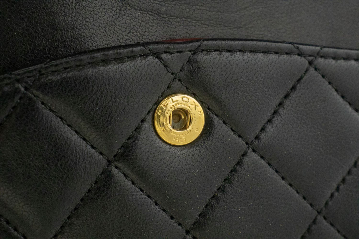CHANEL Classic Double Flap 10" Kettenschultertasche Schwarz Lammleder ad8 hannari-shop