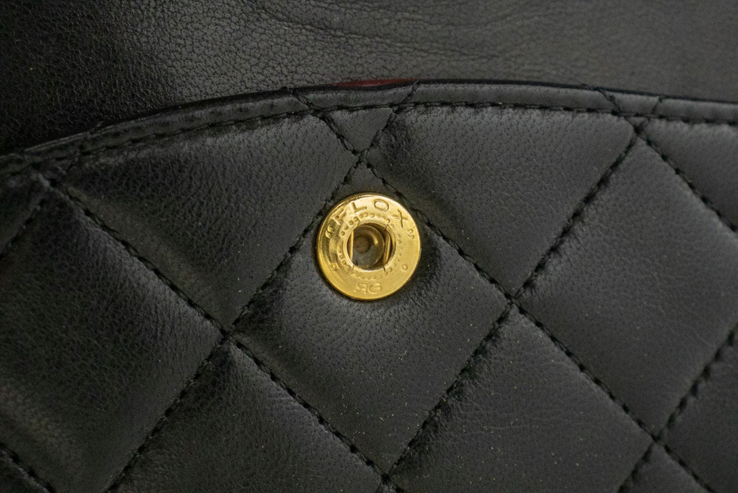 CHANEL Classic Double Flap 10" Kettenschultertasche Schwarz Lammleder ad8 hannari-shop