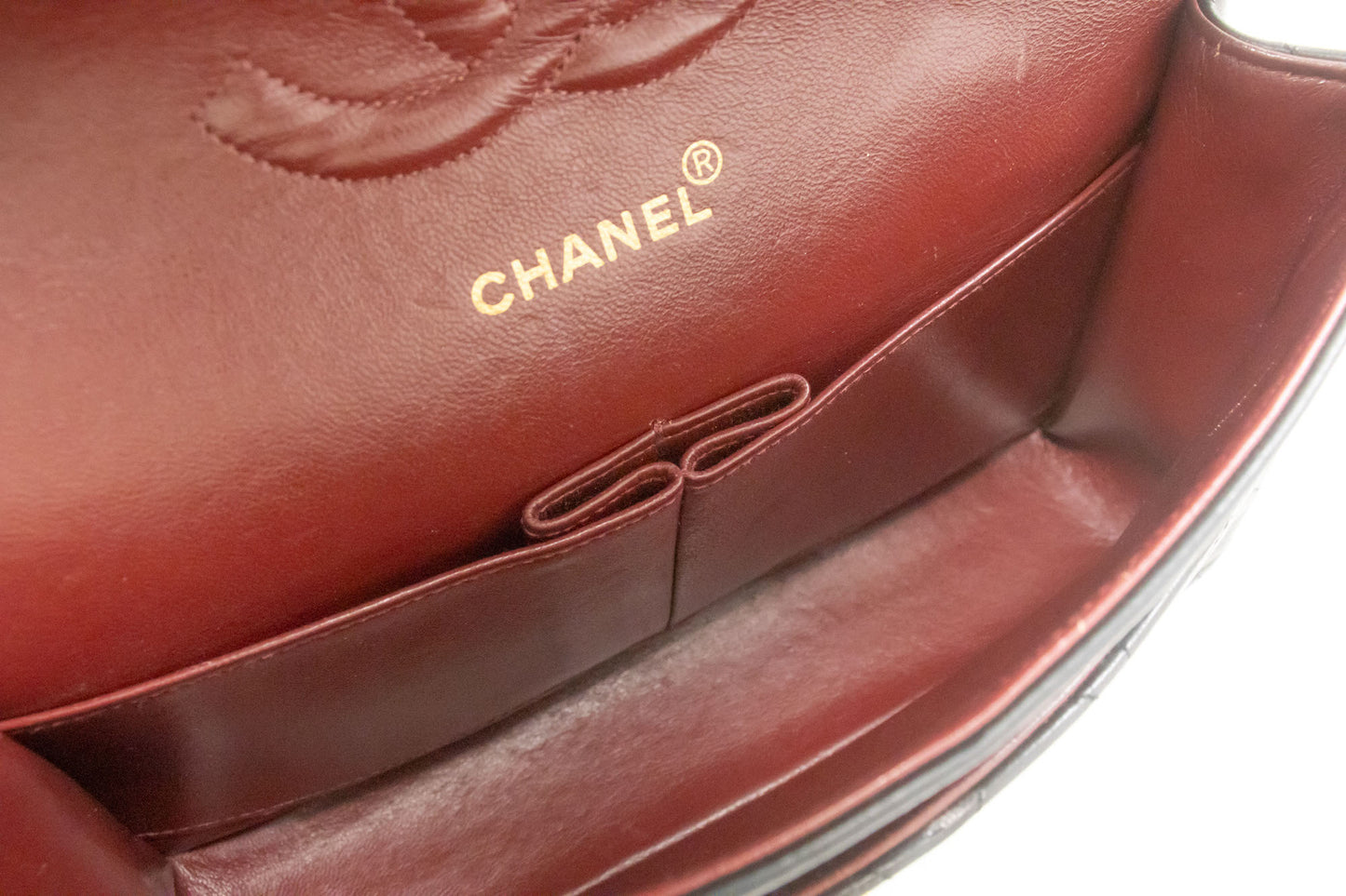 CHANEL Classic Double Flap 10" Kettenschultertasche Schwarz Lammleder ad8 hannari-shop