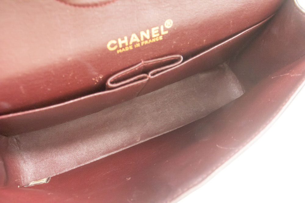 CHANEL Classic Double Flap 10" Kettenschultertasche Schwarz Lammleder ac9 hannari-shop