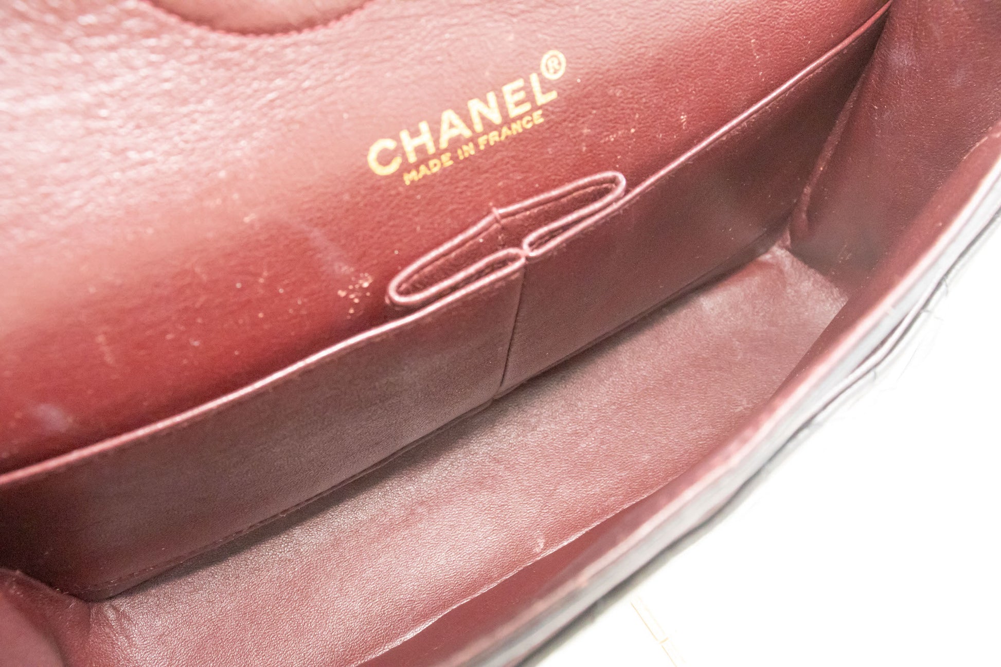 CHANEL Classic Double Flap 10" Kettenschultertasche Schwarz Lammleder ac9 hannari-shop