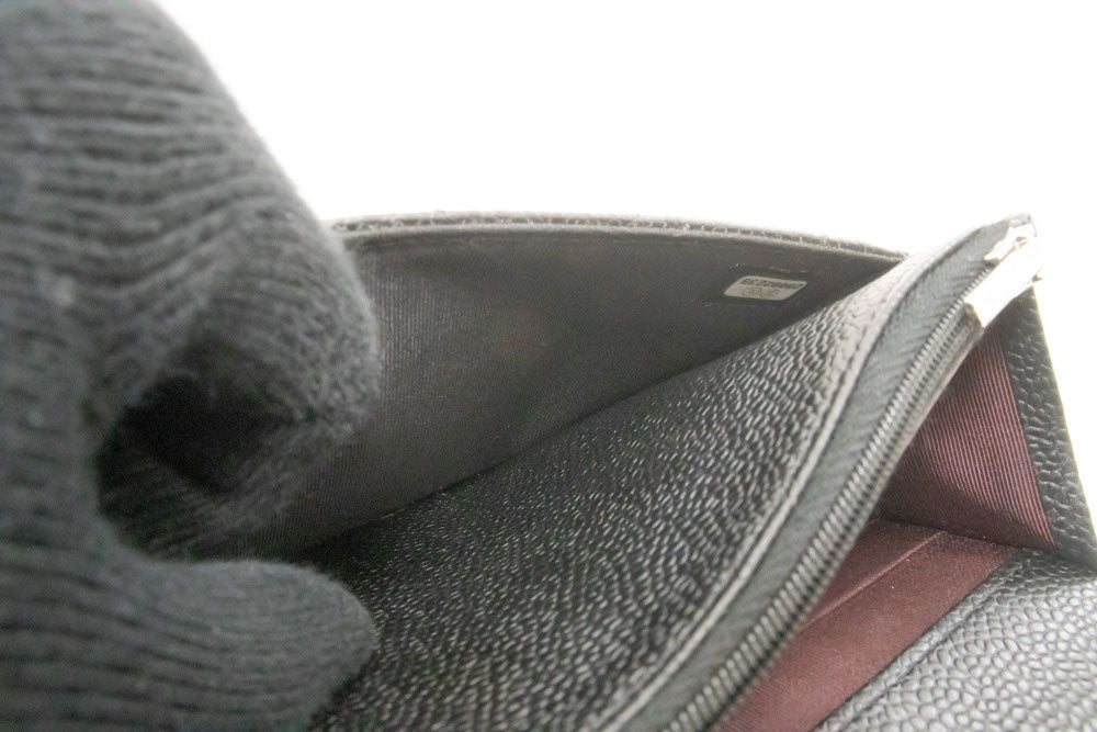 CHANEL Grained Calfskin Wallet On Chain WOC Black Shoulder Bag ag2 hannari-shop