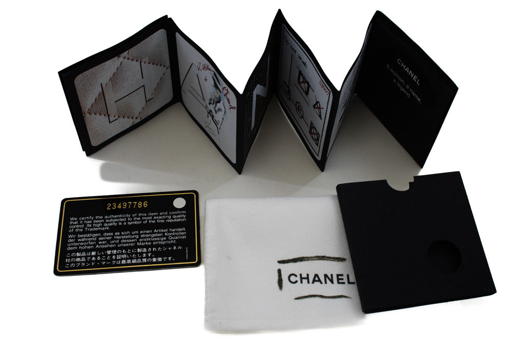 CHANEL 2-Wege-Handtasche mit Henkel, Schultertasche, schwarzes Kaviarleder, L52