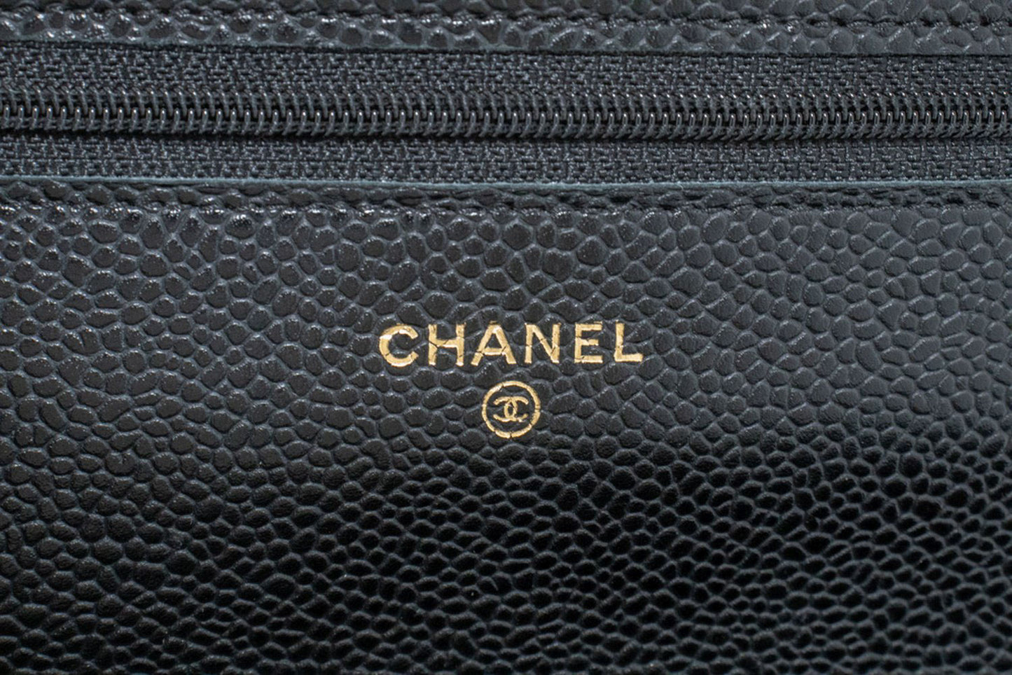 CHANEL Grained Calfskin Wallet On Chain WOC Black Shoulder Bag af8 hannari-shop