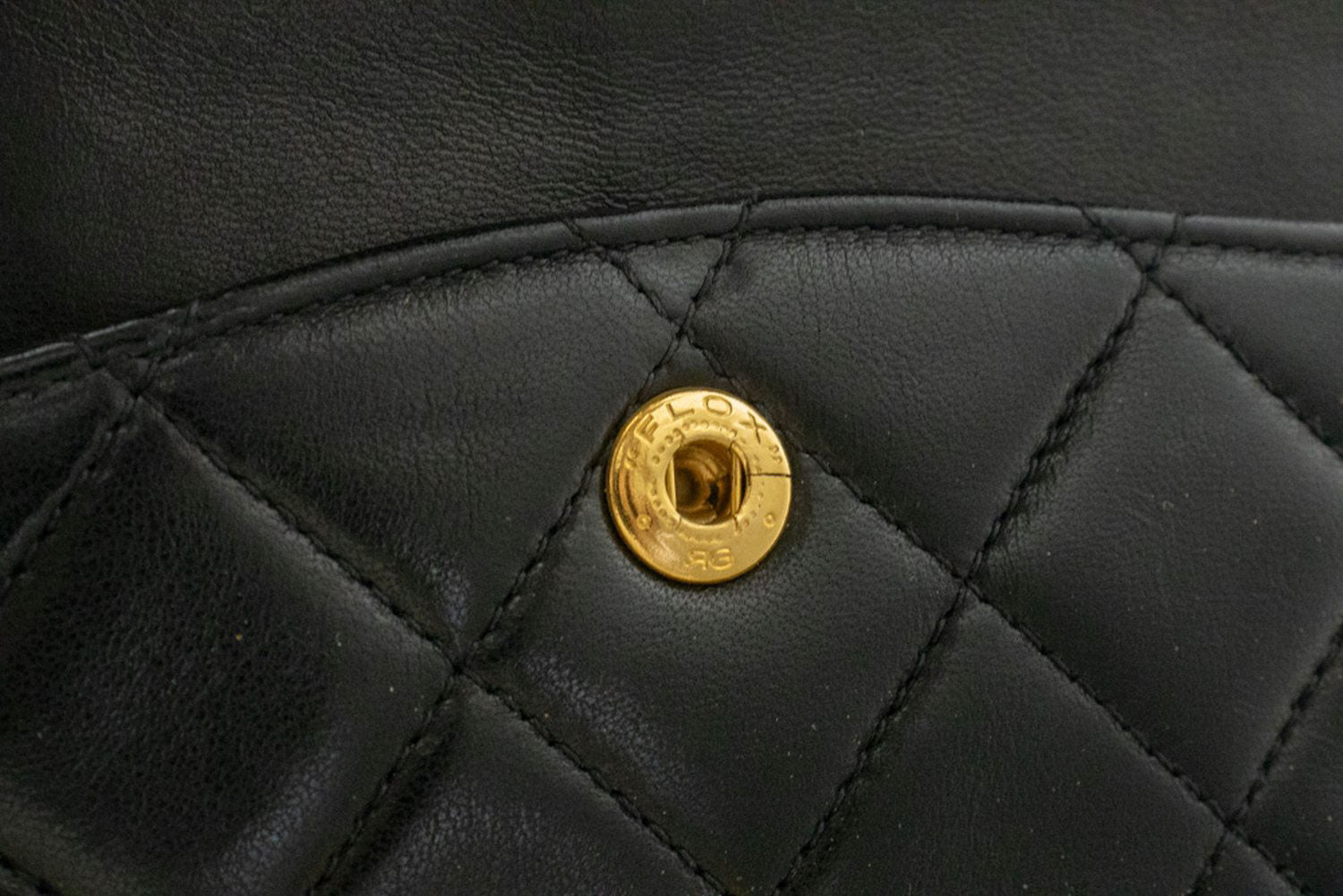 CHANEL Classic Double Flap 10" Schultertasche mit Kette, Schwarz, Lammleder ag1 hannari-shop