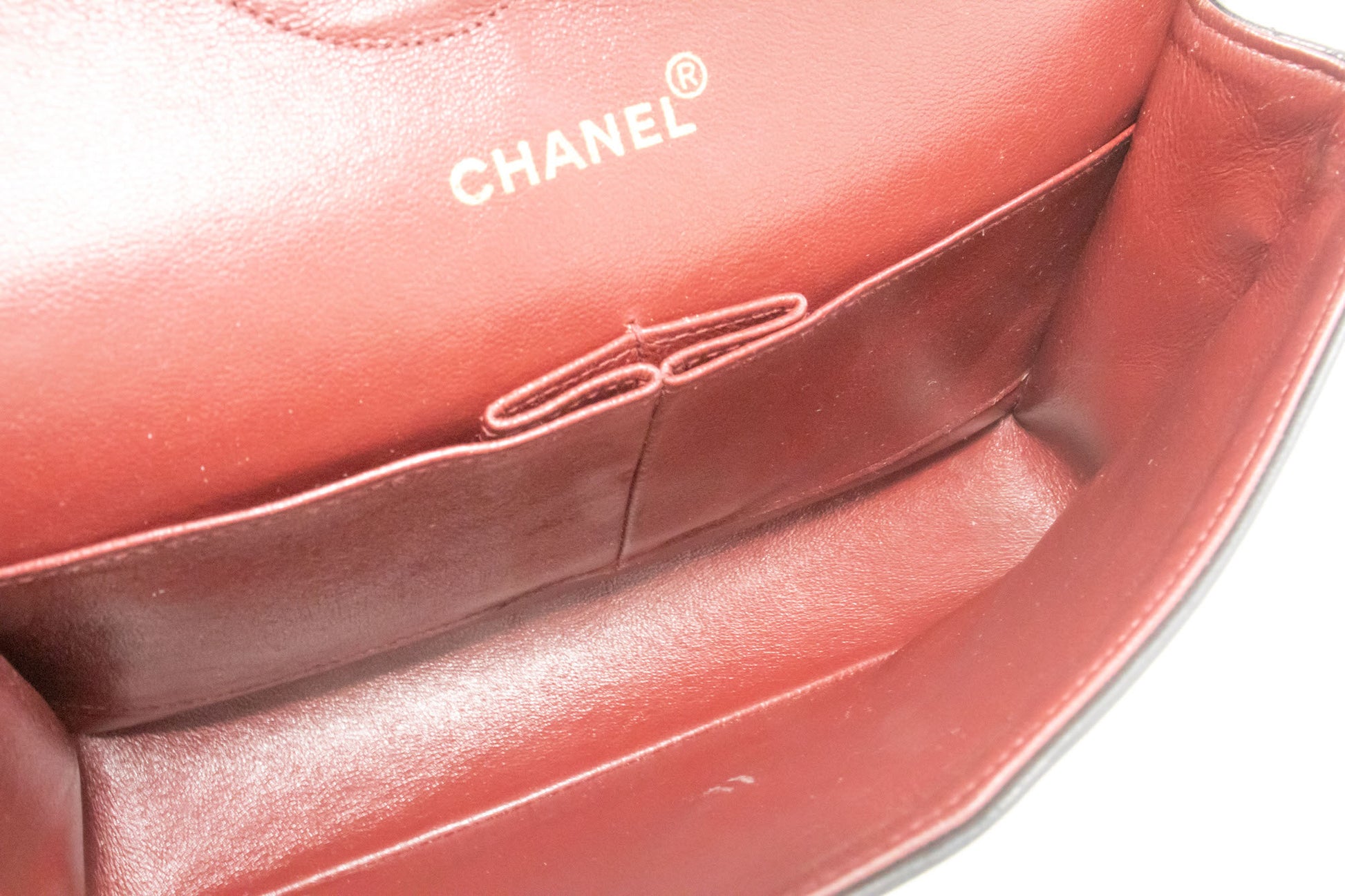CHANEL Classic Double Flap 10" Schultertasche mit Kette, Schwarz, Lammleder ag1 hannari-shop