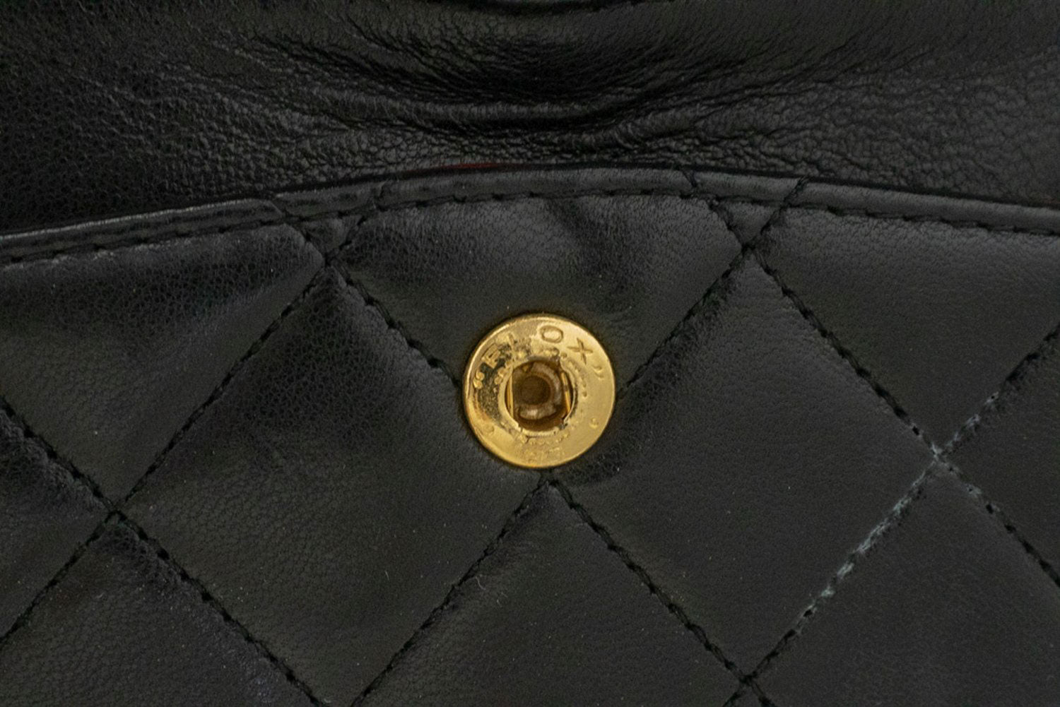 CHANEL Classic Double Flap 9" Chain Schultertasche Schwarz Lammleder ag6 hannari-shop