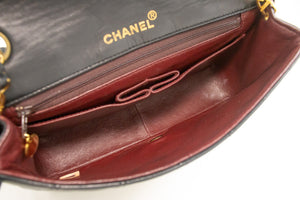 CHANEL Full Flap Chain Shoulder Bag Clutch Black Quilted Lambskin L97