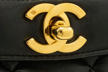 CHANEL Diana Flap Chain Shoulder Bag Black Quilted Lambskin Purse ah1 hannari-shop