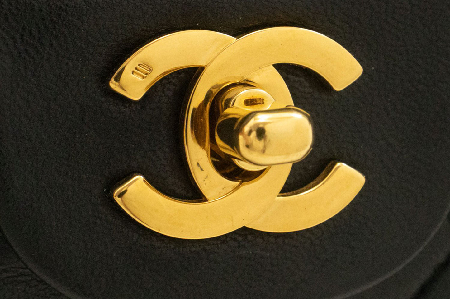 CHANEL Classic Double Flap 10" Chain Shoulder Bag Black Lambskin ag5 hannari-shop
