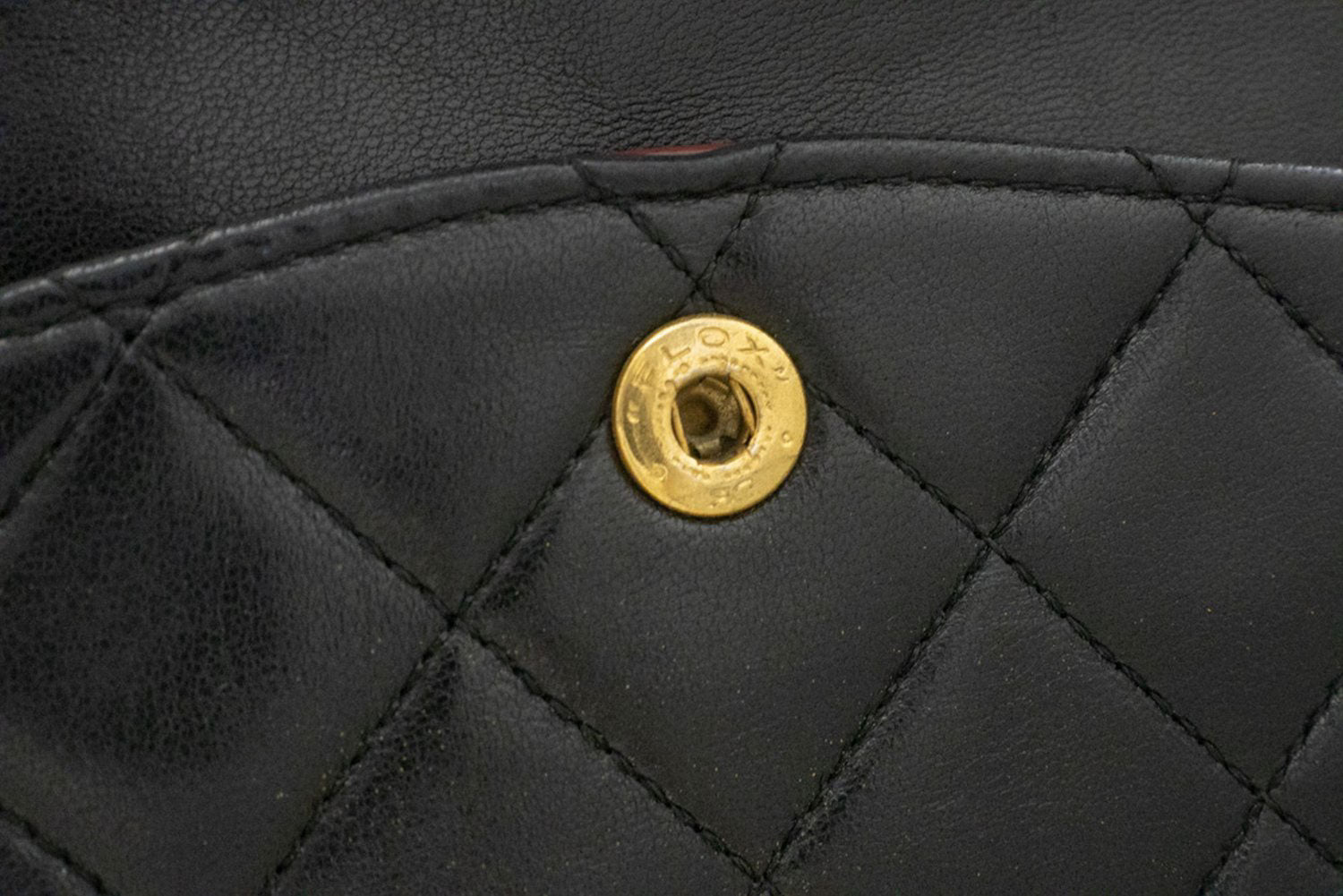 CHANEL Classic Double Flap 10" Chain Shoulder Bag Black Lambskin ag5 hannari-shop