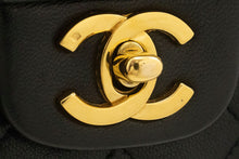 CHANEL Classic Double Flap 9" Chain Shoulder Bag Black Lambskin p46 hannari-shop