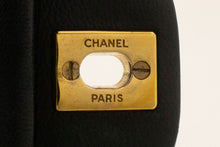 CHANEL Classic Double Flap 9" Chain Shoulder Bag Black Lambskin p46 hannari-shop