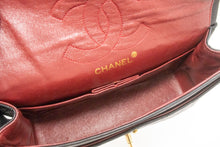 CHANEL Classic Double Flap 9" Chain Shoulder Bag Black Lambskin p46 hannari-shop