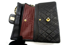 CHANEL Classic Double Flap 9" Chain Shoulder Bag Black Lambskin p46 hannari-shop