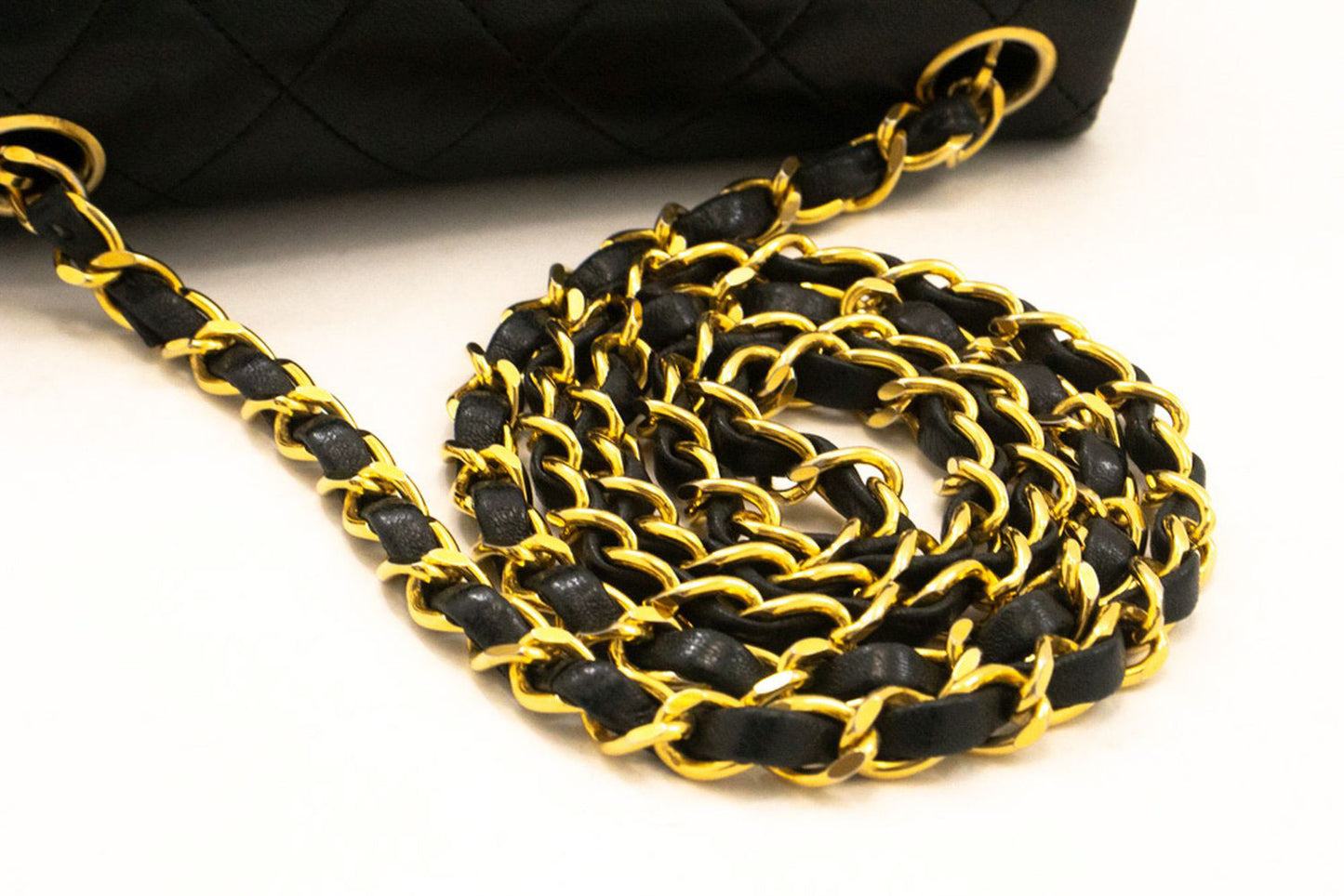CHANEL Mini Square Small Chain Shoulder Bag Crossbody Black Lamb ag9 hannari-shop