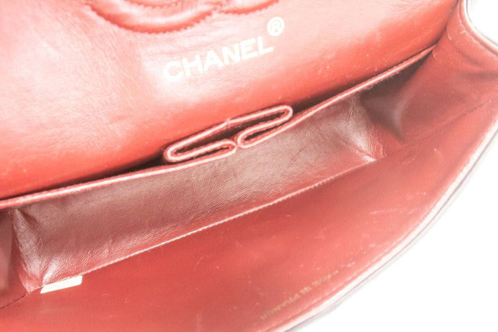 CHANEL Classic Double Flap 9" Kettentasche aus schwarzem Lammleder ak5 hannari-shop