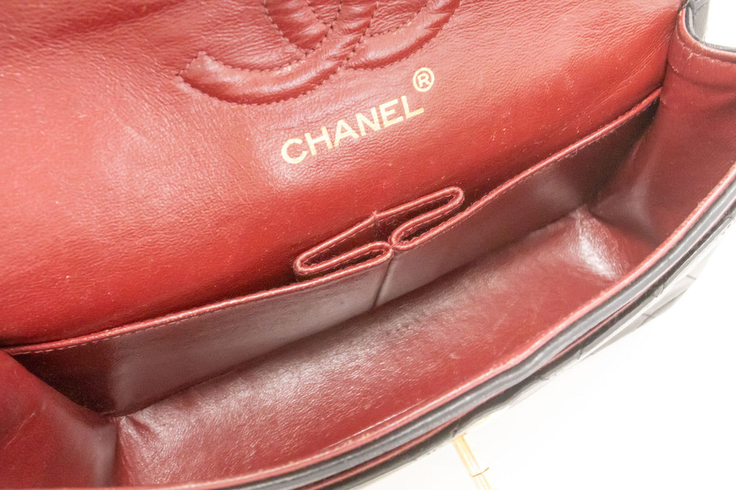 CHANEL Classic Double Flap 9" Kettentasche aus schwarzem Lammleder ak5 hannari-shop