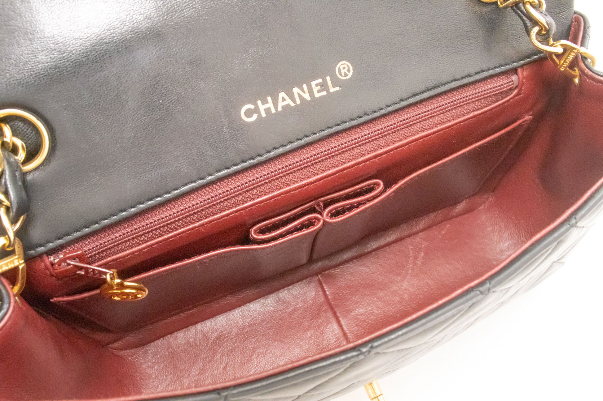 CHANEL Full Flap Chain Shoulder Bag Crossbody Black Quilted ah8 hannari-shop