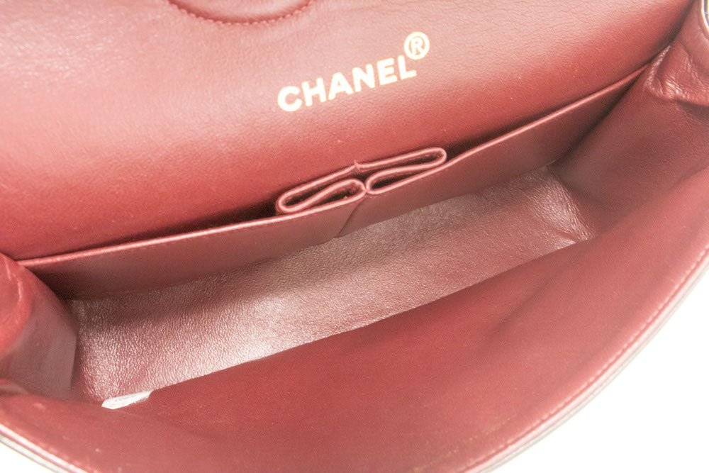 CHANEL Classic Double Flap 10" Kettentasche aus schwarzem Lammleder ak4 hannari-shop