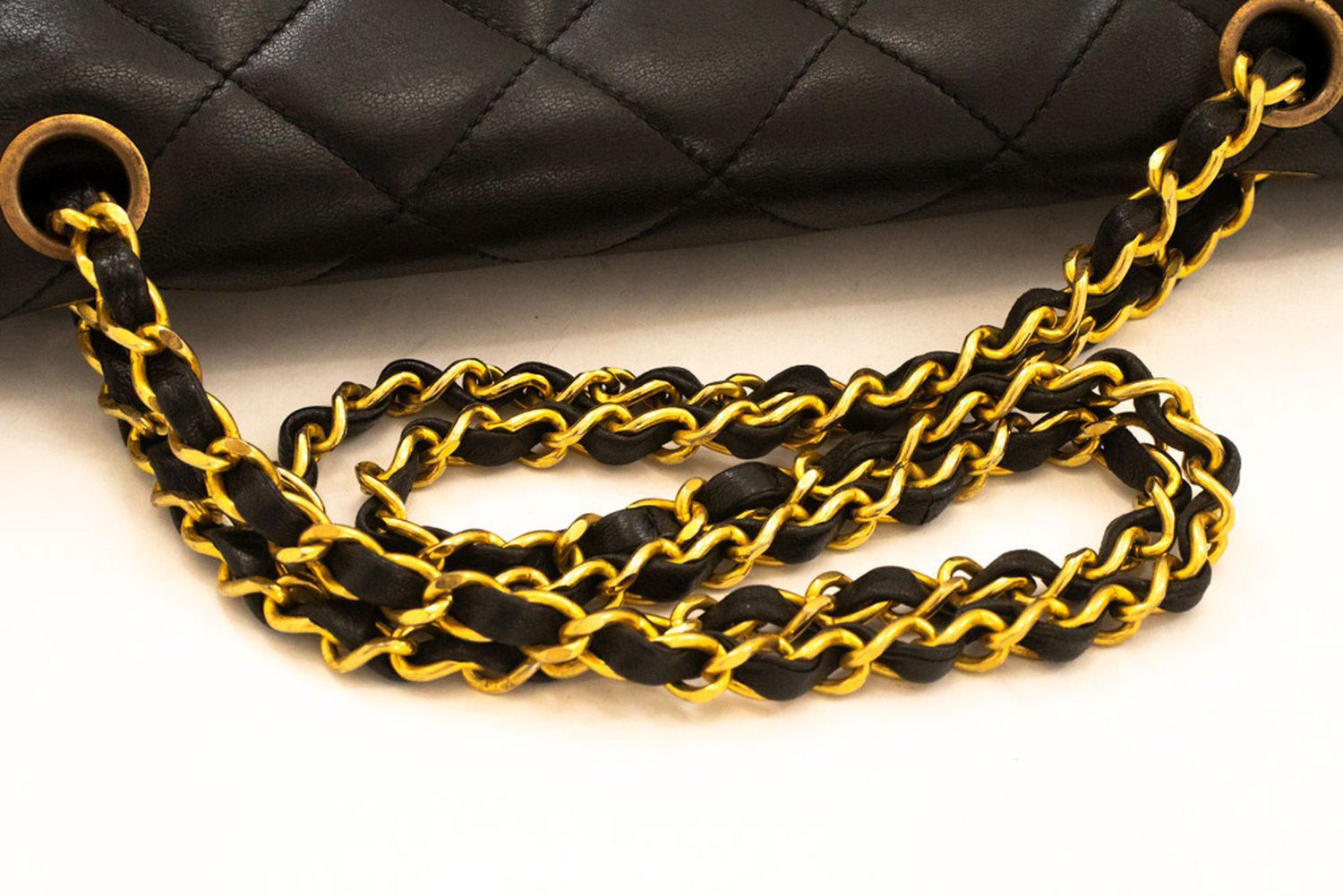 CHANEL Paris Limited Vintage Chain Shoulder Bag Black Quilted Flap ak6 hannari-shop