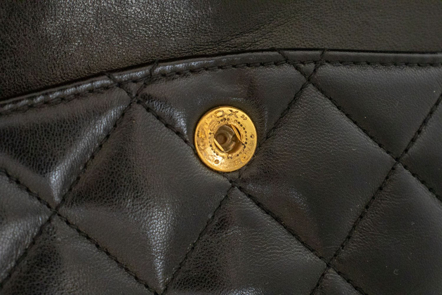 CHANEL Classic Double Flap 9" Schultertasche mit Kette Schwarz Lammleder ai4 hannari-shop