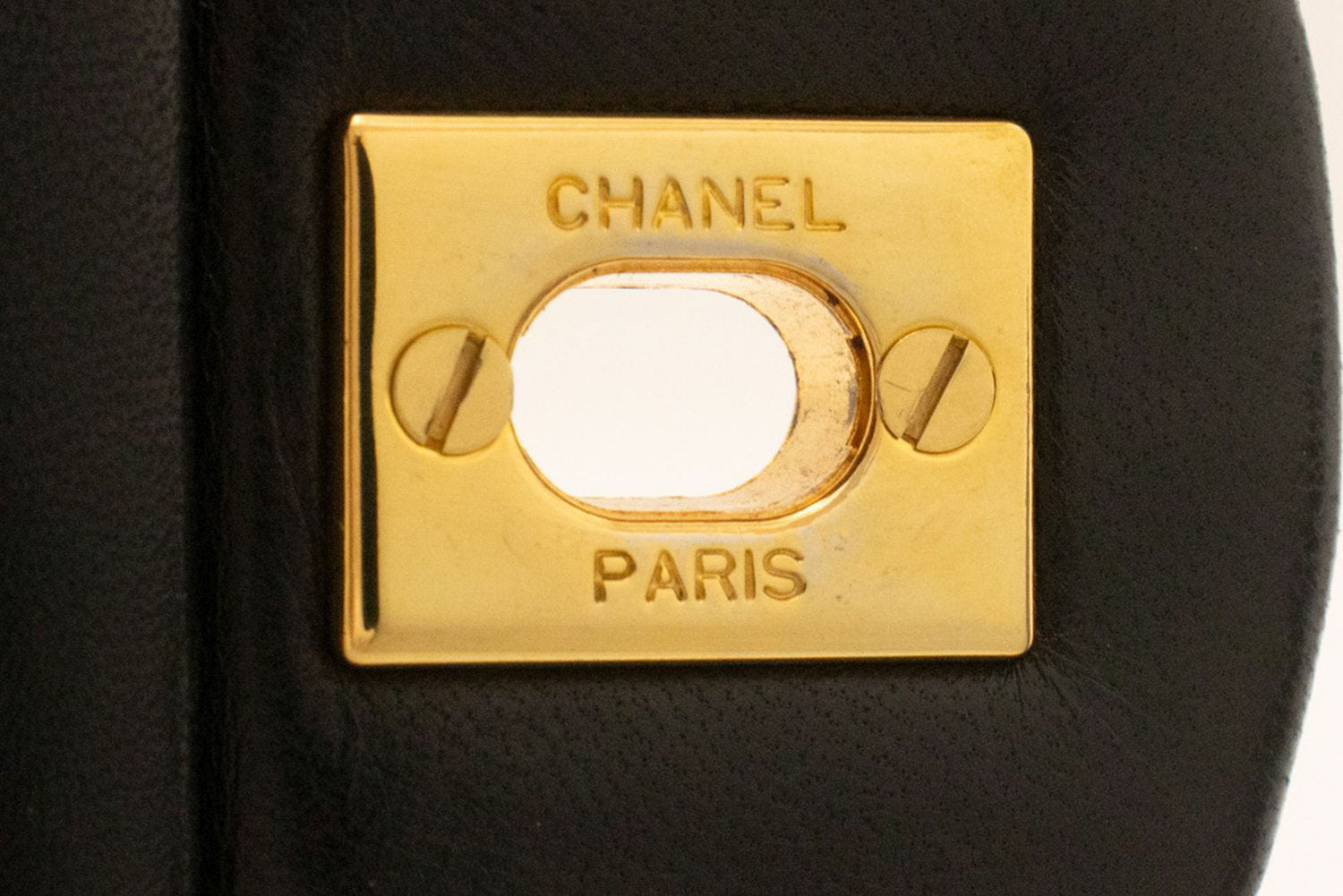 CHANEL Classic Double Flap 10" Kettenschultertasche Schwarz Lammleder ah7 hannari-shop