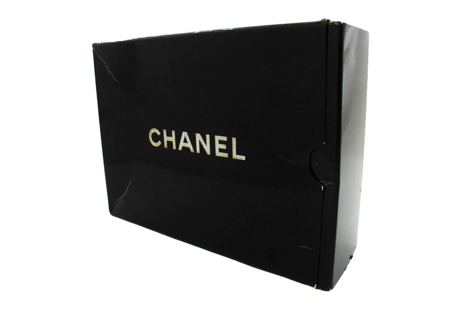 CHANEL Classic Double Flap 10" Kettenschultertasche Schwarz Lammleder ah7 hannari-shop
