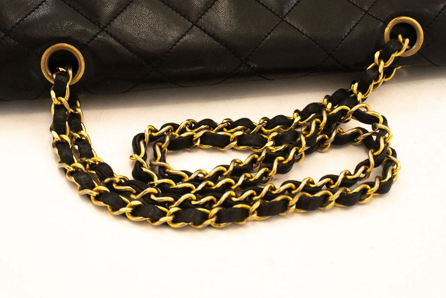 CHANEL Paris Limited Vintage Chain Shoulder Bag Black Quilted Flap ai9 hannari-shop