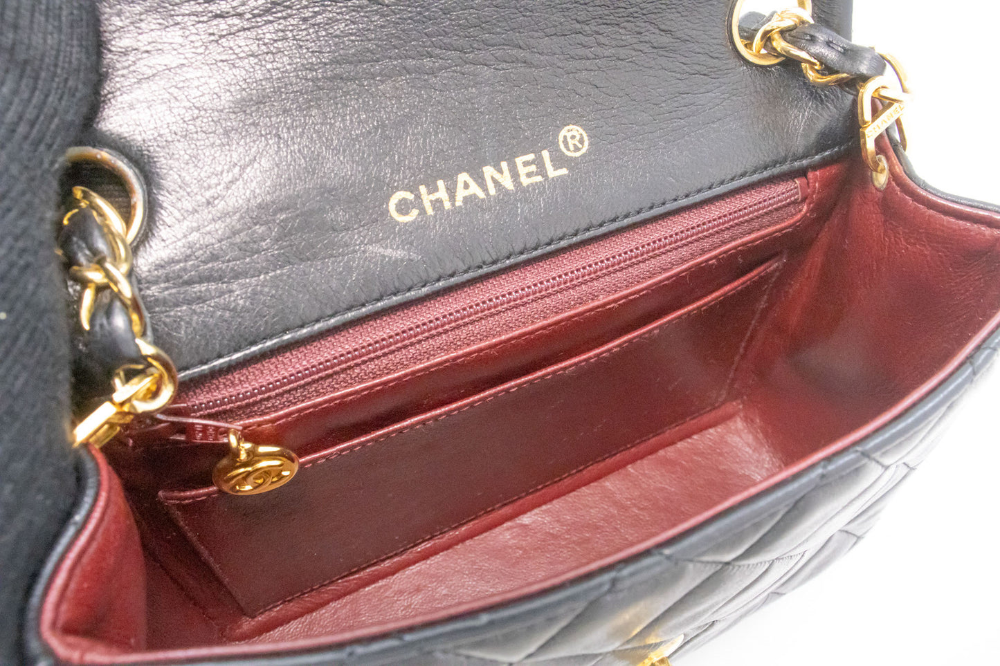CHANEL Mini Square Small Chain Shoulder Bag Crossbody Black ai2 hannari-shop