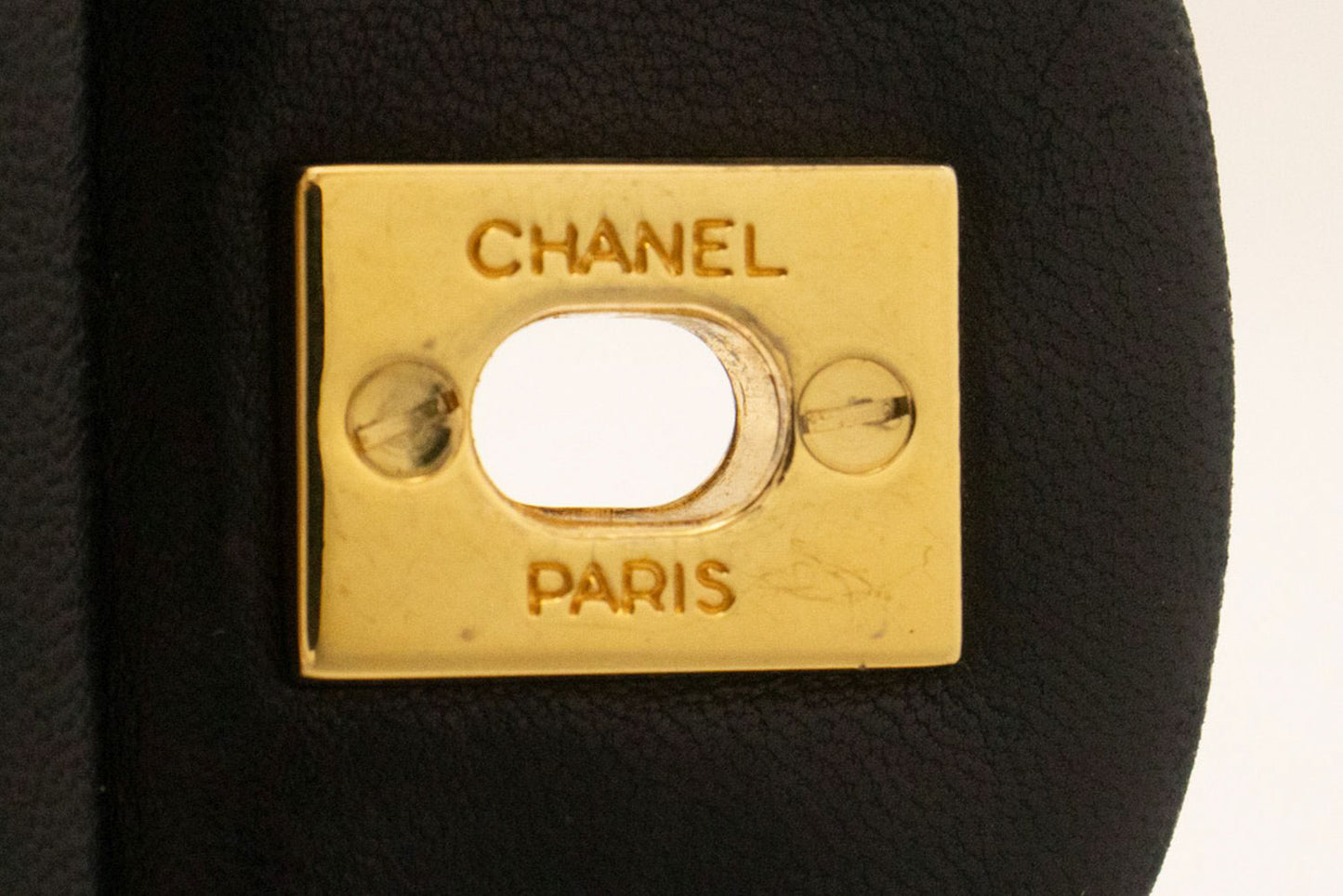 CHANEL Classic Double Flap 10" Kettenschultertasche Schwarz Lammleder aj9 hannari-shop