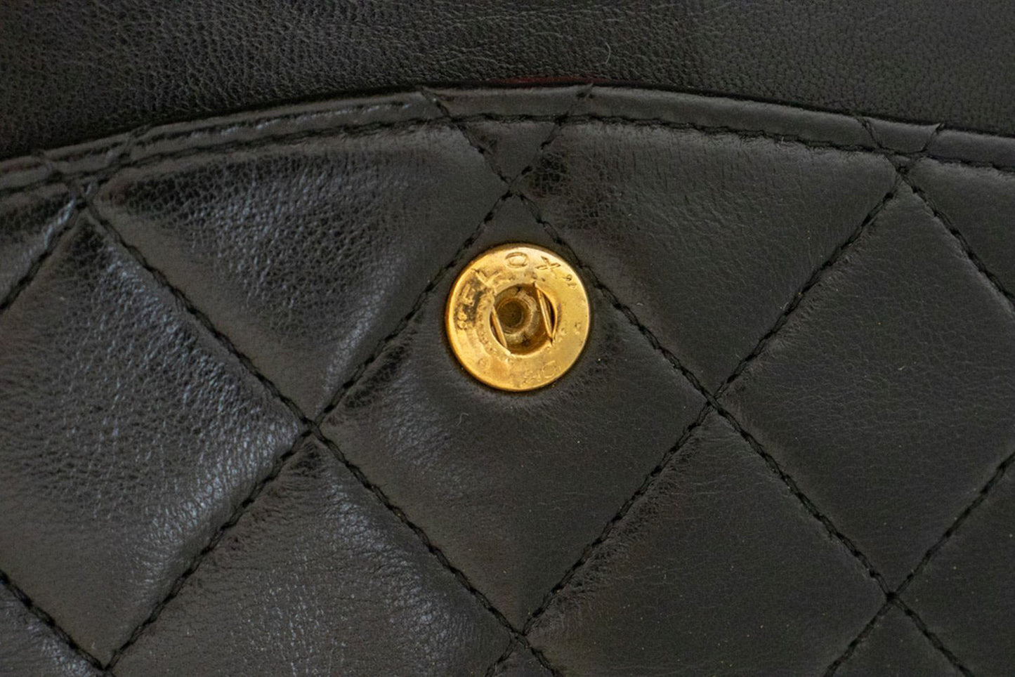 CHANEL Classic Double Flap 10" Kettenschultertasche Schwarz Lammleder aj9 hannari-shop