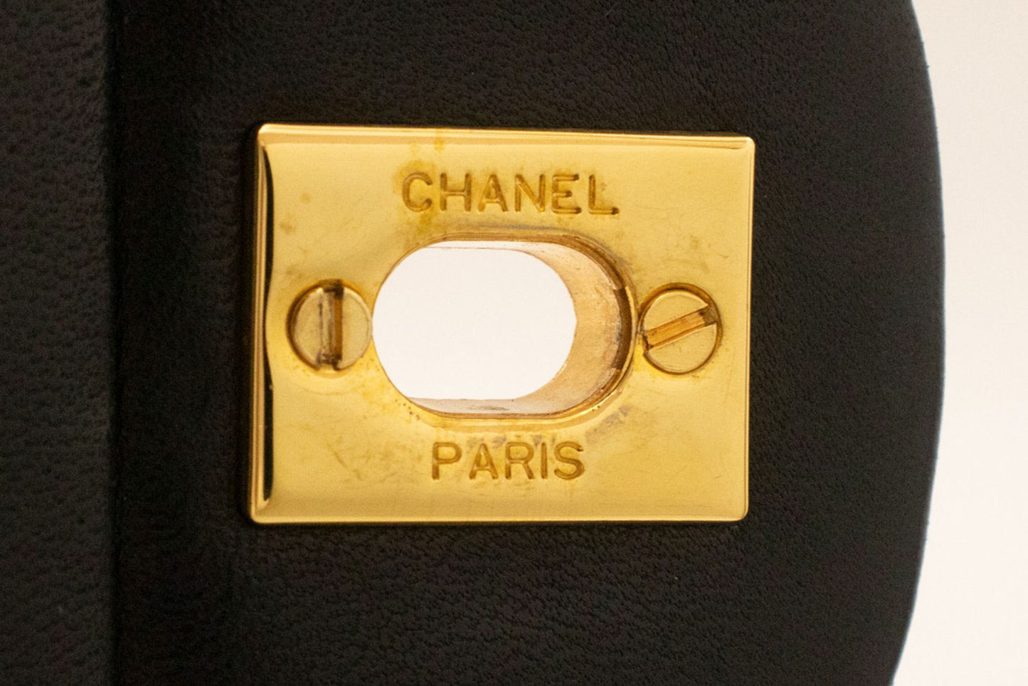 CHANEL Classic Double Flap 10" Kettenschultertasche Schwarz Lammleder ak3 hannari-shop