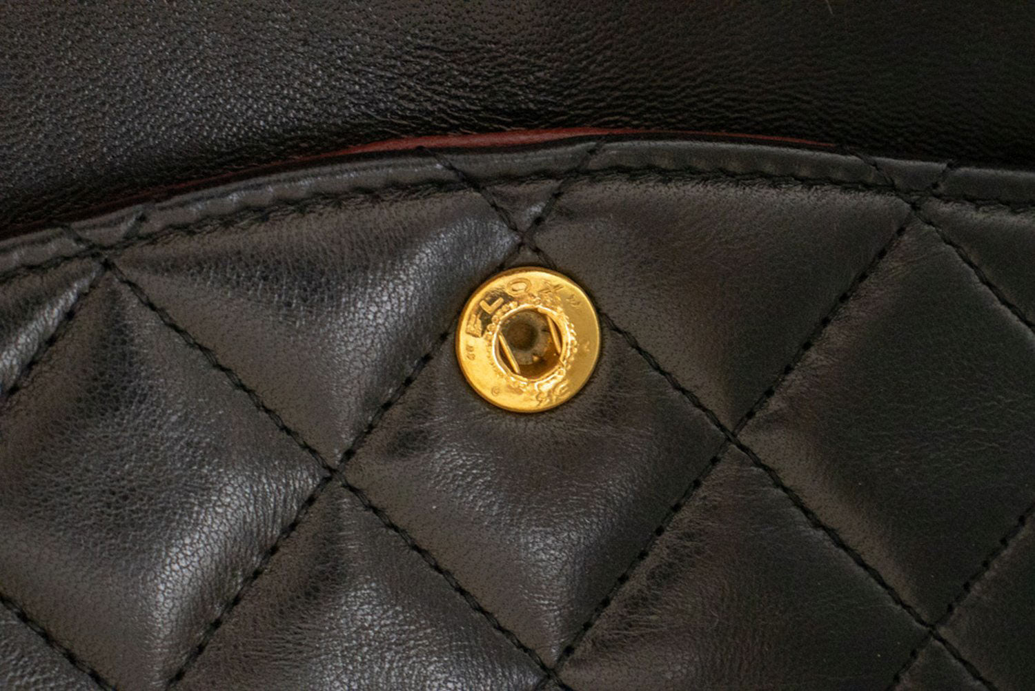 CHANEL Classic Double Flap 10" Kettenschultertasche Schwarz Lammleder ak3 hannari-shop