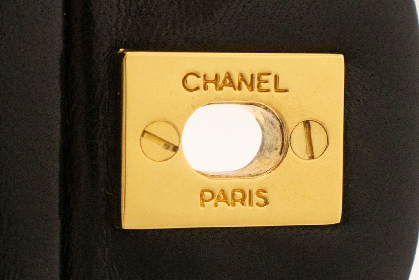 CHANEL Classic Double Flap 9" Kettenschultertasche Schwarz Lammleder aj4 hannari-shop